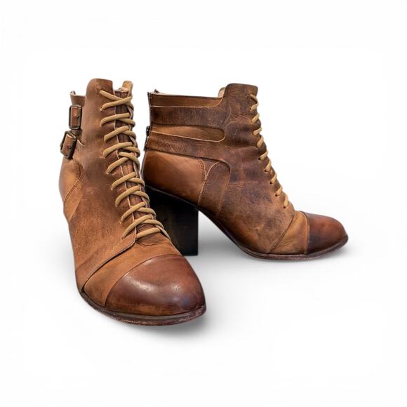 Freebird by Steven Shoes - FREEBIRD Malry Leather Ankle Booties Brown – Size 8 – EUC